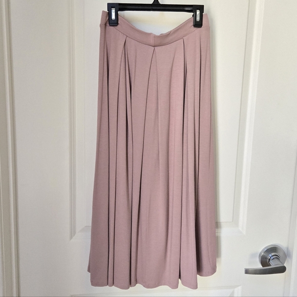 NWT ASOS Mauve Pink Pleated Jersey Midi Skirt Sz 6 - Picture 2 of 14